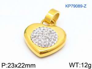 Stainless Steel Stone & Crystal Pendant - KP79089-Z