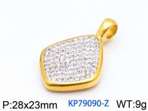 Stainless Steel Stone & Crystal Pendant - KP79090-Z