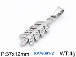 Stainless Steel Stone & Crystal Pendant - KP79091-Z