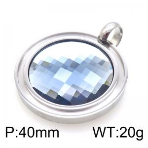 Stainless Steel Stone & Crystal Pendant - KP79099-Z