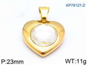 Stainless Steel Stone & Crystal Pendant - KP79127-Z