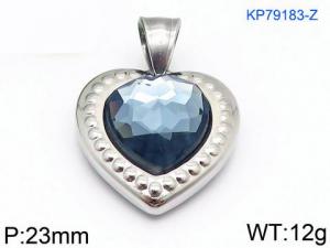 Stainless Steel Stone & Crystal Pendant - KP79183-Z