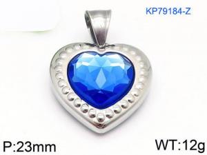 Stainless Steel Stone & Crystal Pendant - KP79184-Z