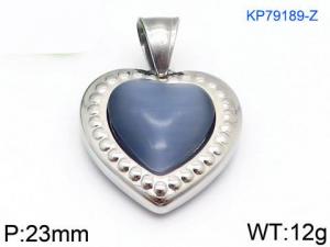 Stainless Steel Stone & Crystal Pendant - KP79189-Z