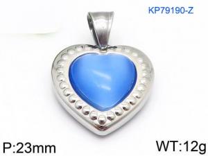 Stainless Steel Stone & Crystal Pendant - KP79190-Z