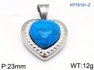 Stainless Steel Stone & Crystal Pendant - KP79191-Z