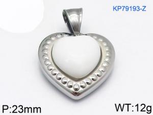 Stainless Steel Stone & Crystal Pendant - KP79193-Z