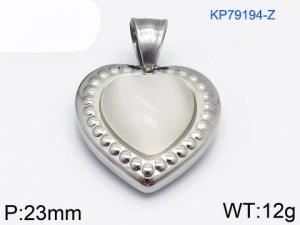 Stainless Steel Stone & Crystal Pendant - KP79194-Z