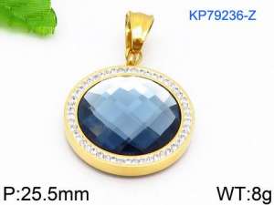 Stainless Steel Stone & Crystal Pendant - KP79236-Z