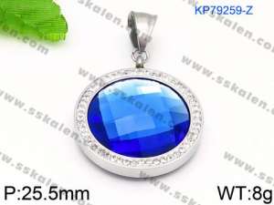 Stainless Steel Stone & Crystal Pendant - KP79259-Z