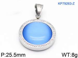 Stainless Steel Stone & Crystal Pendant - KP79263-Z