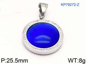 Stainless Steel Stone & Crystal Pendant - KP79272-Z