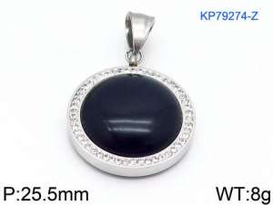 Stainless Steel Stone & Crystal Pendant - KP79274-Z