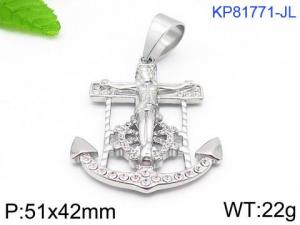 Stainless Steel Stone & Crystal Pendant - KP81771-JL