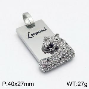 Stainless Steel Stone & Crystal Pendant - KP94053-JL