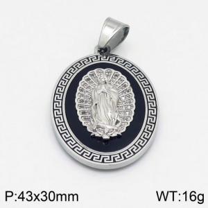 Stainless Steel Stone & Crystal Pendant - KP94103-JL