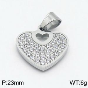 Stainless Steel Stone & Crystal Pendant - KP94116-JL