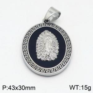 Stainless Steel Stone & Crystal Pendant - KP94163-JL