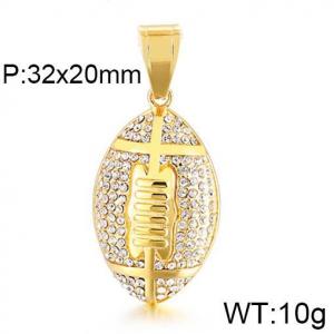 Stainless Steel Stone & Crystal Pendant - KP94218-JL