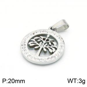 Stainless Steel Stone & Crystal Pendant - KP97502-Z