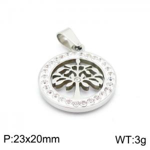 Stainless Steel Stone & Crystal Pendant - KP97647-Z