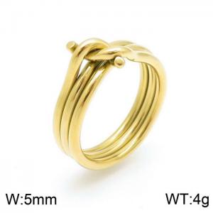 Stainless Steel Gold-plating Ring - KR100012-YX