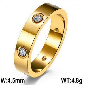 Stainless Steel Stone&Crystal Ring - KR100034-WGQF