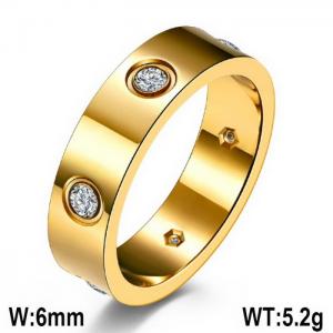Stainless Steel Stone&Crystal Ring - KR100039-WGQF