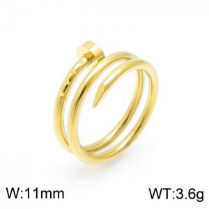 Stainless Steel Gold-plating Ring - KR100455-YH