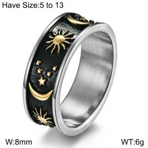 Stainless Steel Gold-plating Ring - KR100669-WGQF