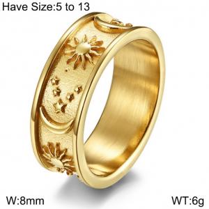 Stainless Steel Gold-plating Ring - KR100670-WGQF