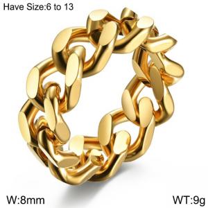 Stainless Steel Gold-plating Ring - KR100674-WGQF