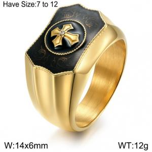 Stainless Steel Gold-plating Ring - KR100681-WGQF