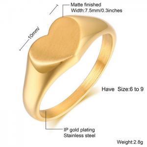 Stainless Steel Gold-plating Ring - KR100688-WGSF