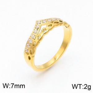 Stainless Steel Stone&Crystal Ring - KR100717-YH