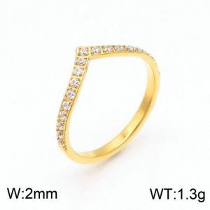 Stainless Steel Stone&Crystal Ring - KR100721-YH