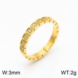 Stainless Steel Stone&Crystal Ring - KR100725-YH
