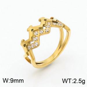 Stainless Steel Stone&Crystal Ring - KR100815-YH
