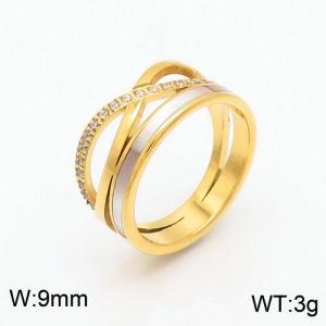 Stainless Steel Stone&Crystal Ring - KR100818-YH