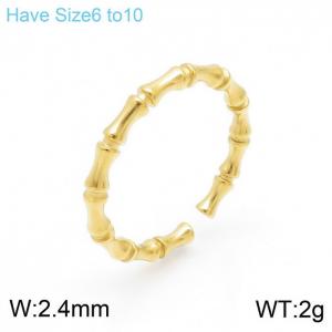 Gold-plating Ring INS Cold Wind Bone Joint Open C-shaped Bamboo Joint Ring - KR100826-KFC