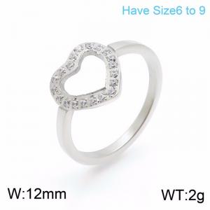 Stainless Steel Stone&Crystal Ring - KR101163-K