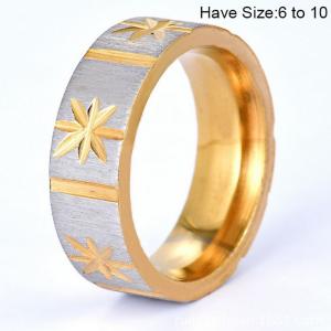 Stainless Steel Gold-plating Ring - KR101497-WGRH