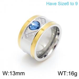 Stainless Steel Stone&Crystal Ring - KR101874-K