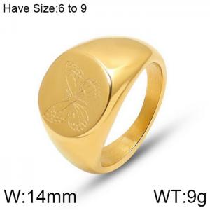 Stainless Steel Gold-plating Ring - KR102167-WGML