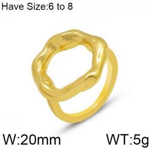 Stainless Steel Gold-plating Ring - KR102271-WGMT