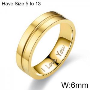 Stainless Steel Gold-plating Ring - KR102340-WGDC