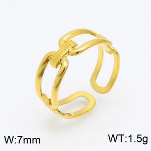Stainless Steel Gold-plating Ring - KR102880-HM