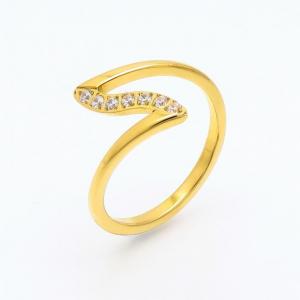 Stainless Steel Stone&Crystal Ring - KR102896-YH