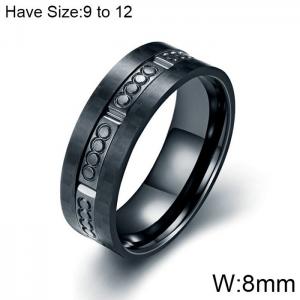 Stainless Steel Black-plating Ring - KR102975-WGAS