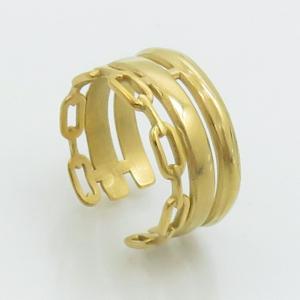Stainless Steel Gold-plating Ring - KR103626-LK